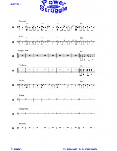 Power Struggle 1 / Partitur inkl. Einzelstimmen / Trommelnoten / Zollet Martin
