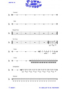 Power Struggle 1 / Partitur inkl. Einzelstimmen / Trommelnoten / Zollet Martin 2