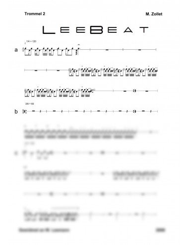 LeeBeat 1 / Partitur inkl. Einzelstimmen / Trommelnoten / Zollet Martin