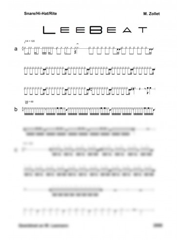 LeeBeat 1 / Partitur inkl. Einzelstimmen / Trommelnoten / Zollet Martin
