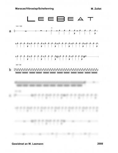 LeeBeat 1 / Partitur inkl. Einzelstimmen / Trommelnoten / Zollet Martin