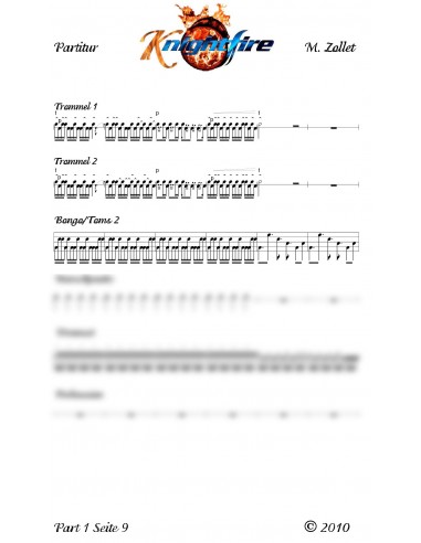 Knightfire 1 / Partitur inkl. Einzelstimmen mit 78 Seiten / Trommelnoten / Zollet Martin