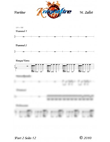 Knightfire 1 / Partitur inkl. Einzelstimmen mit 78 Seiten / Trommelnoten / Zollet Martin