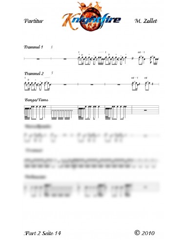 Knightfire 1 / Partitur inkl. Einzelstimmen mit 78 Seiten / Trommelnoten / Zollet Martin