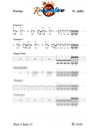 Knightfire 1 / Partitur inkl. Einzelstimmen mit 78 Seiten / Trommelnoten / Zollet Martin