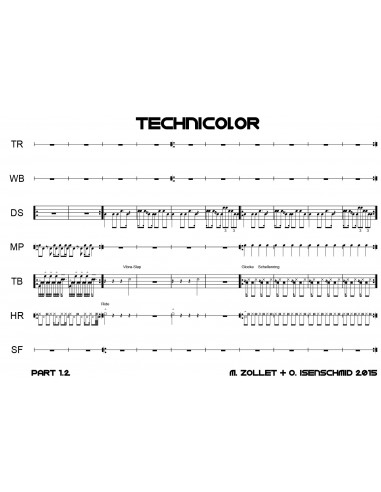 Technicolor 1 / Partitur inkl. Einzelstimmen / Trommelnoten / Zollet Martin