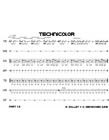Technicolor 1 / Partitur inkl. Einzelstimmen / Trommelnoten / Zollet Martin