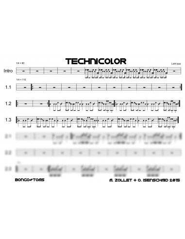 Technicolor 1 / Partitur inkl. Einzelstimmen / Trommelnoten / Zollet Martin