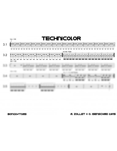 Technicolor 1 / Partitur inkl. Einzelstimmen / Trommelnoten / Zollet Martin