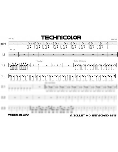 Technicolor 1 / Partitur inkl. Einzelstimmen / Trommelnoten / Zollet Martin