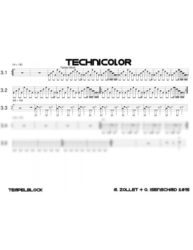 Technicolor 1 / Partitur inkl. Einzelstimmen / Trommelnoten / Zollet Martin