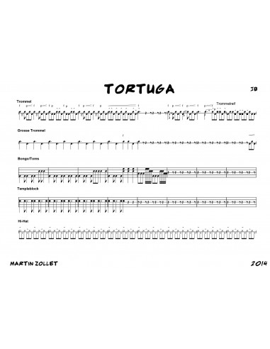 Tortuga 1 / Partitur inkl. Einzelstimmen / Trommelnoten / Zollet Martin