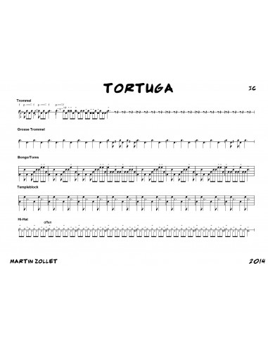 Tortuga 1 / Partitur inkl. Einzelstimmen / Trommelnoten / Zollet Martin