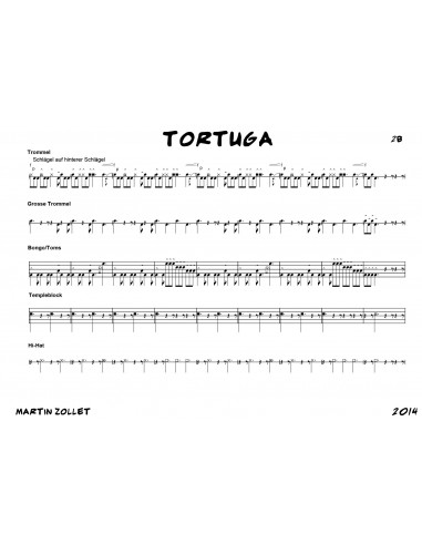 Tortuga 1 / Partitur inkl. Einzelstimmen / Trommelnoten / Zollet Martin
