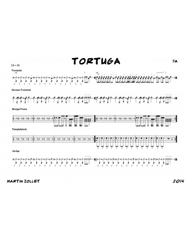 Tortuga 1 / Partitur inkl. Einzelstimmen / Trommelnoten / Zollet Martin