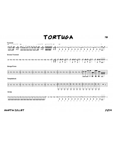 Tortuga 1 / Partitur inkl. Einzelstimmen / Trommelnoten / Zollet Martin