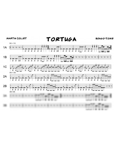 Tortuga 1 / Partitur inkl. Einzelstimmen / Trommelnoten / Zollet Martin