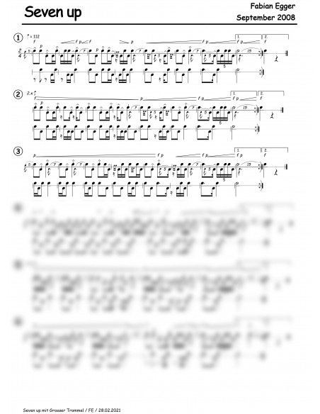 Seven up inkl. Grosser Trommel / 2 Trommelnoten / Egger Fabian
