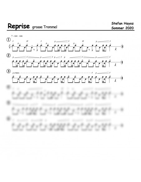 Reprise 1 / inkl. Einzelstimmen Trommelnoten / Hayoz Stefan
