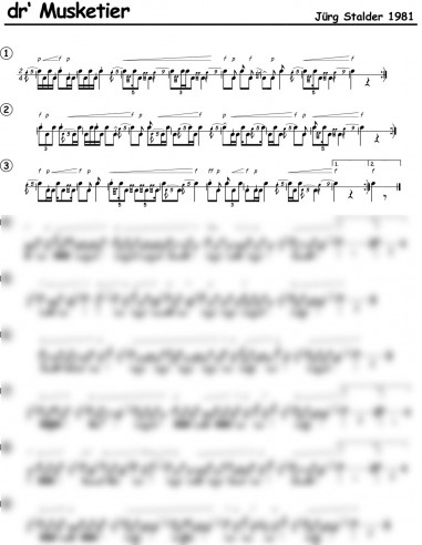 Musketier, dr / 1 Trommelnoten inkl. Hieroglyphen / Stalder Jürg