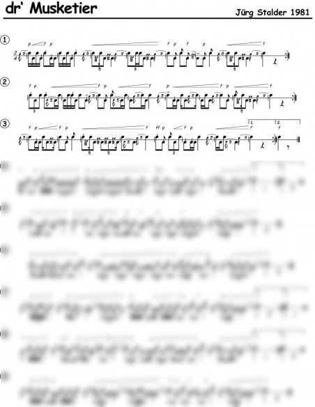 Musketier, dr / 1 Trommelnoten inkl. Hieroglyphen / Stalder Jürg