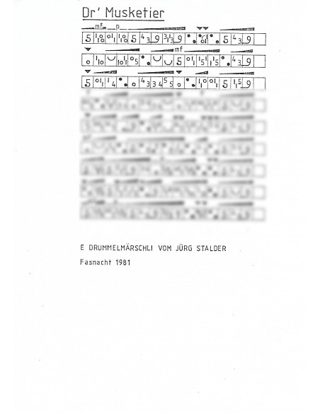 Musketier, dr / 1 Trommelnoten inkl. Hieroglyphen / Stalder Jürg