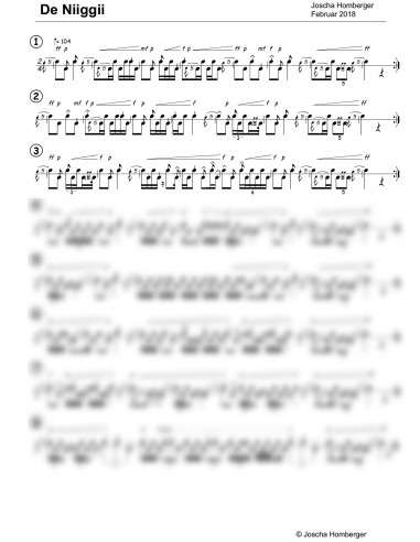 Niiggii, de / 1 Trommelnoten / Homberger Joscha