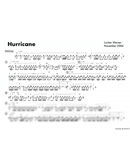 Hurrican 1 Trommelnoten / Locher Werner