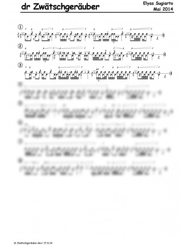 Zwätschgeräuber 1 Trommelnoten / Sugiarto Elyas