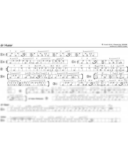 Husar, dr / 2 Trommelnoten-Hieroglyphen / Kym Ivan