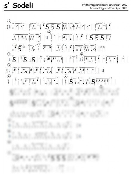 Sodeli, s / 2 Trommelnoten-Hieroglyphen / Kym Ivan