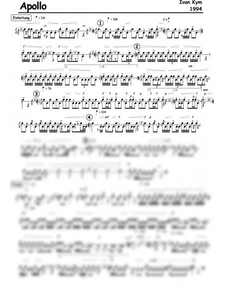 Apollo 1 Trommelnoten / Kym Ivan
