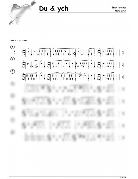 Du und ych 2 Trommelnoten-Hieroglyphen / Kirmess Brian