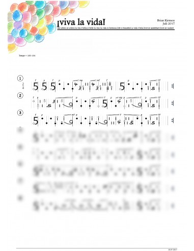 Viva la vida! 2 Trommelnoten-Hieroglyphen / Kirmess Brian