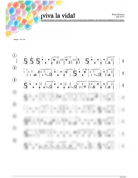 Viva la vida! 2 Trommelnoten-Hieroglyphen / Kirmess Brian