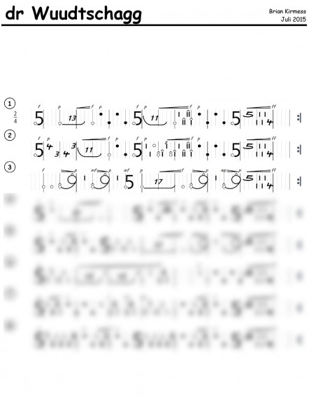 Wuudtschagg, dr / 2 Trommelnoten-Hieroglyphen / Kirmess Brian