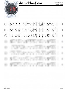 Schloofloos, dr / 2 Trommelnoten-Hieroglyphen / Kirmess Brian