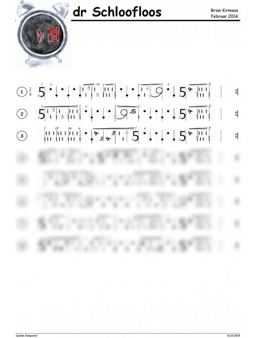 Schloofloos, dr / 2 Trommelnoten-Hieroglyphen / Kirmess Brian