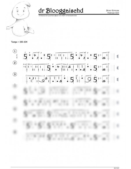 Blooggaischd, dr / 2 Trommelnoten-Hieroglyphen / Kirmess Brian